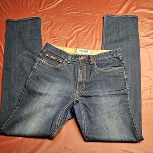 Mountain Khaki Denim Slim Fit Buffalo Logo 32×34 Premium Mens Outerwear E.U.C